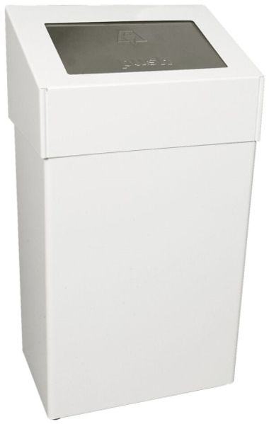 Abfalleimer V-Part weiß epoxylackiertes Aluminium 50 l vorbereitet für Wandmontage inkl. Material...