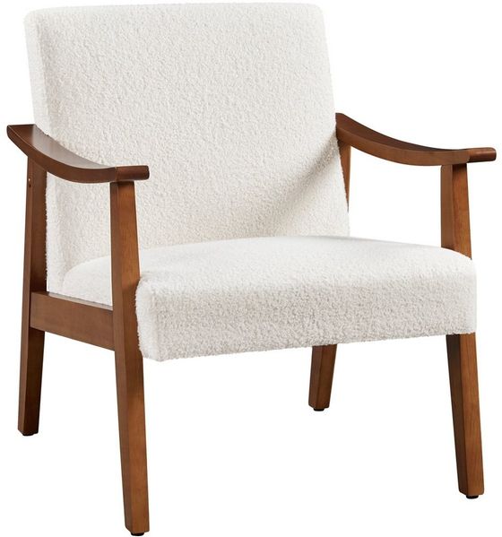 Yaheetech Relaxsessel Retro Loungesessel Einzelsofa, Loungesessel Lesesessel Boucle-Gewebe Belastbar bis 136 kg