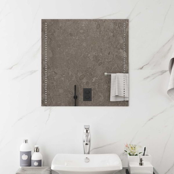 vidaXL LED-Badezimmerspiegel Transparent 60 x 60 cm Gehärtetes Glas 42045771