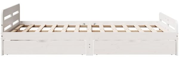 vidaXL Massivholzbett ohne Matratze Weiß 135x190 cm Kiefernholz 3309054 Bild 7