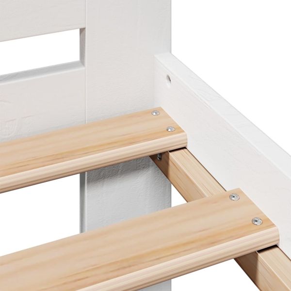 vidaXL Massivholzbett ohne Matratze Weiß 135x190 cm Kiefernholz 3309054 Bild 10