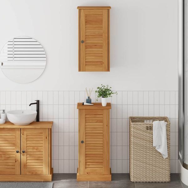 vidaXL Badezimmermöbel-Set mit Regal VIGO 2 pcs Braun und Honigbraun 3328533