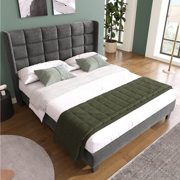 REDOM Polsterbett gepolstertes Bett (mittelfest ohne Matratze oder mit Matratze, 90*200 cm oder 140*200 cm)