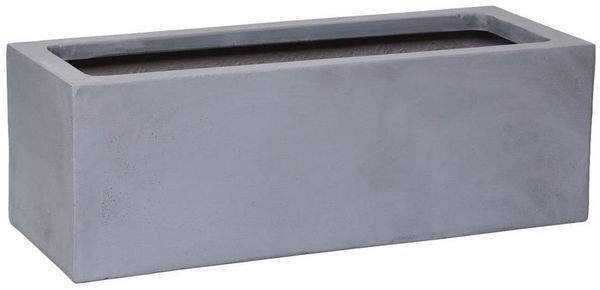 VIVANNO Balkonkasten Fiberglas FLOBO Kasten, Grau Beton-Design 45x17x15 cm