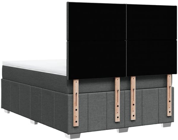 vidaXL Boxspringbett mit Matratze Dunkelgrau 160x200 cm Stoff 3294013 Bild 8