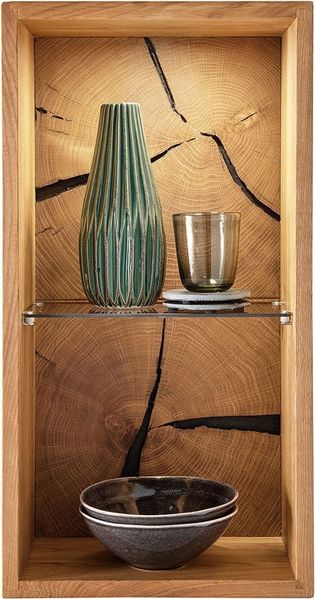 Lomadox Wandregal KIMBERLEY-69, Regal Hängeregal Wandboard modern in massiver geölter Wildeiche