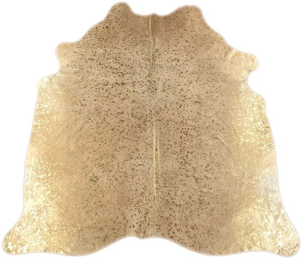 KUHFELL online & NOMAD Fellteppich PREMIUM KUHFELL DEVORE GOLD 210 x 180 cm