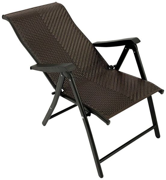 TPFGarden Gartenstuhl BRISTOL (Klappsessel Hochlehner, Gartenstuhl aus Stahl + Polyrattan in braun), Hochwertiger Outdoor Stuhl mit den Maßen (BxHxT): 58 x 111 x 71 cm