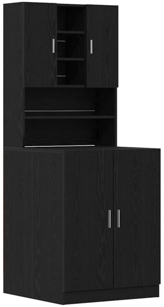 vidaXL Waschmaschinen-Schrank 2 pcs Schwarz Eichen-Optik 3332516