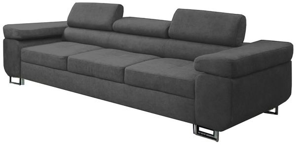 MOEBLO Schlafsofa BUZZ III, Sofa Couch Polstergarnitur Wohnlandschaft Polstersofa Gästebett Couchgarnitur Couch für Wohnzimmer Sofagarnitur - (BxHxT): 283x98x107cm, mit Schlaffunktion und Verstellbaren Kopfstützen