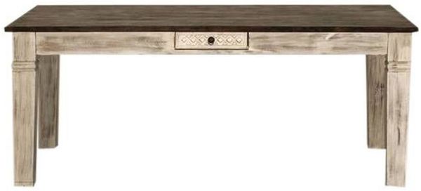 Esstisch Mango / Akazie 150x90x76 weiß gewachst CASTLE-ANTIK #107