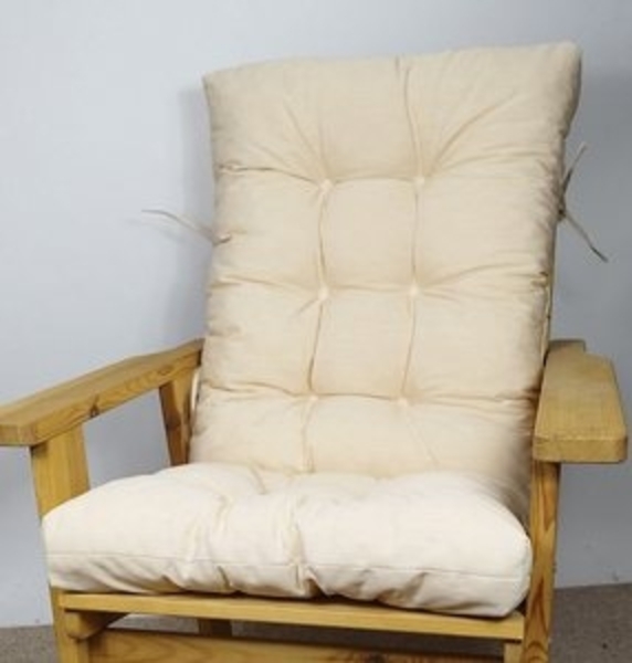 Rattani Hochlehnerauflage Polster Kissen Gartenstuhl Gartenmöbel Sevila Dralon natur Bild 5