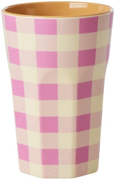 rice Becher Rice Melamin Becher Groß Pink mit Streifen Muster, 1-tlg, Melamin
