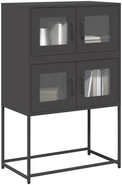 vidaXL Highboard Schwarz 68x39x107 cm Stahl 853344