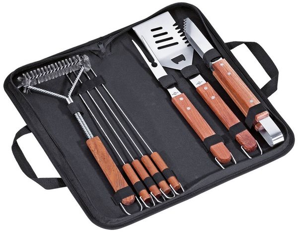 Küchenprofi 'Texas' BBQ-Set, 8-teilig, Edelstahl braun / Nylon schwarz