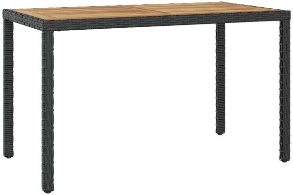 vidaXL Gartentisch Schwarz und Braun 123x60x74 cm Massivholz Akazie 46450