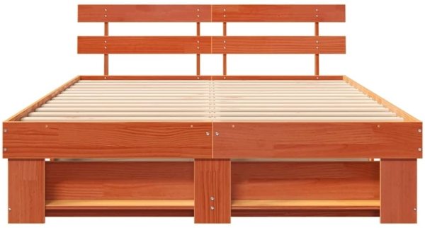 vidaXL Bettgestell Wachsbraun 140 x 200 cm Massivholz Kiefer 872484 Bild 4