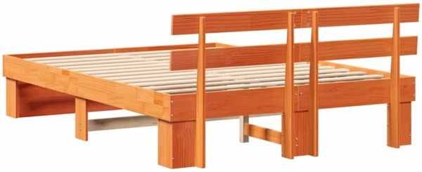 vidaXL Bettgestell Wachsbraun 140 x 200 cm Massivholz Kiefer 872484 Bild 6