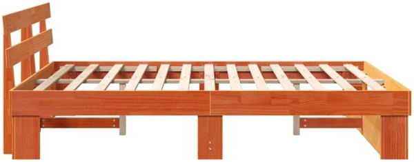 vidaXL Bettgestell Wachsbraun 140 x 200 cm Massivholz Kiefer 872484 Bild 5