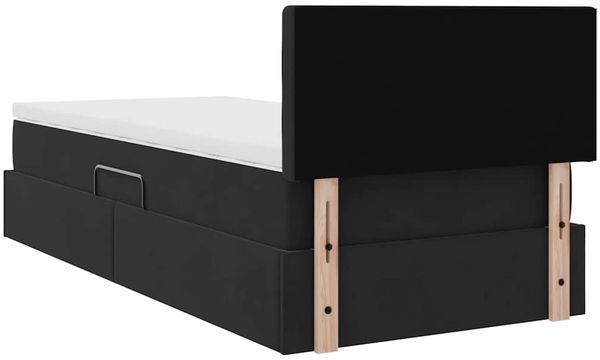 vidaXL LED-Speicherbett mit Matratze Schwarz 90 x 190 cm Samt 3371483 Bild 12