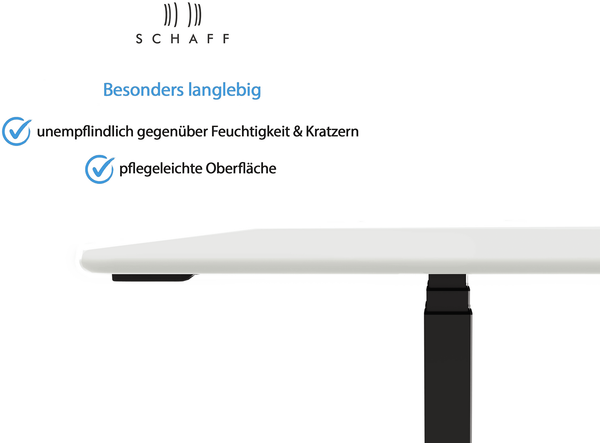 Schaff höhenverstellbarer Schreibtisch Progress | mit Gasfeder | Höhe 64 bis 106 cm | Tischplatte 120x80 cm | Gestell Schwarz Bild 4