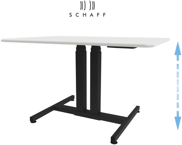 Schaff höhenverstellbarer Schreibtisch Progress | mit Gasfeder | Höhe 64 bis 106 cm | Tischplatte 120x80 cm | Gestell Schwarz Bild 2