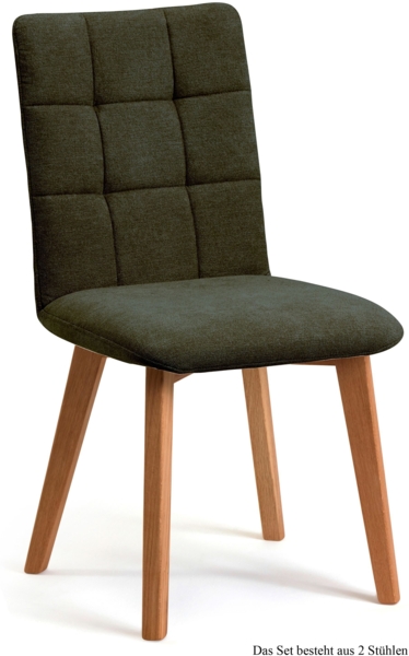 Esszimmerstuhl (2er-Set) Dareen 47x91x60 Eiche geölt/Khaki