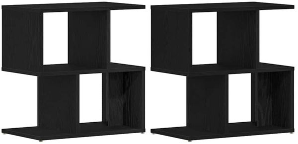 2er-Set Nachttische, Beistelltische für Schlafzimmer Schwarz Eichen-Optik 50 x 30 x 51,5 cm