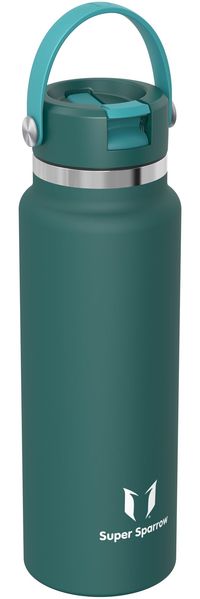 Sparrow Trinkflasche Edelstahl 1.2L - Weiter Öffnung SwivelSip Thermosflasche mit Strohhalm - BPA-frei, Auslaufsicher Trinkflaschen - Ergonomisch Thermoskanne für Sport, Reisen, Outdoor