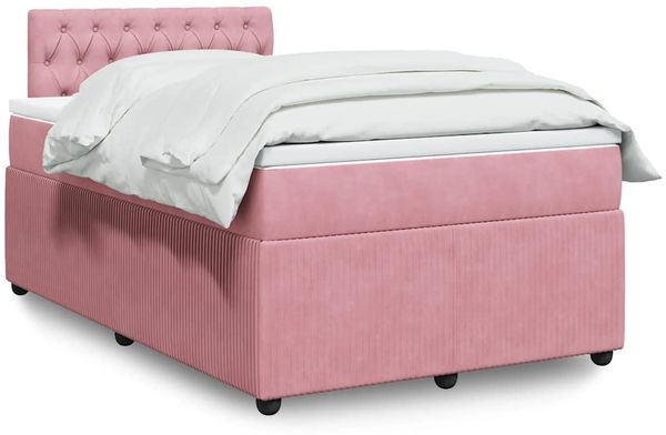 vidaXL Boxspringbett mit Matratze Rosa 120x190 cm Samt 3287697