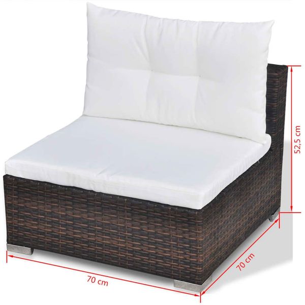 vidaXL 10-tlg. Garten-Lounge-Set mit Auflagen Poly Rattan Braun 41875 Bild 12