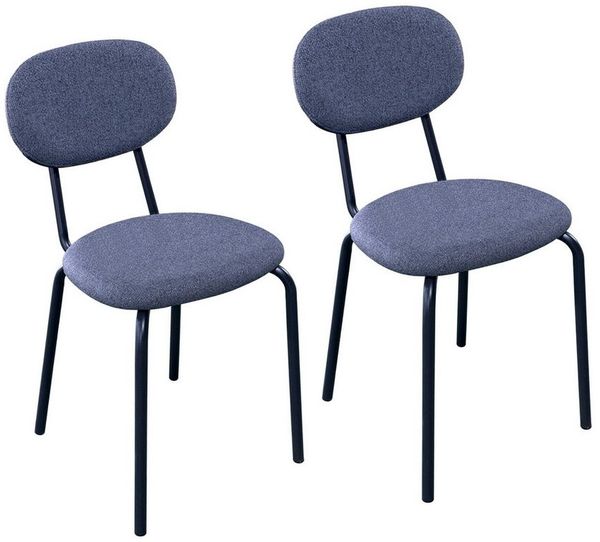 HTI-Living Esszimmerstuhl Stuhl Anella Dunkelgrau 2er-Set (Set, 2 St), Esszimmerstuhl Besucherstuhl Leinenstoff