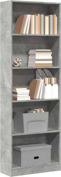 vidaXL Bücherregal Betongrau 60x24x176 cm Holzwerkstoff 857824