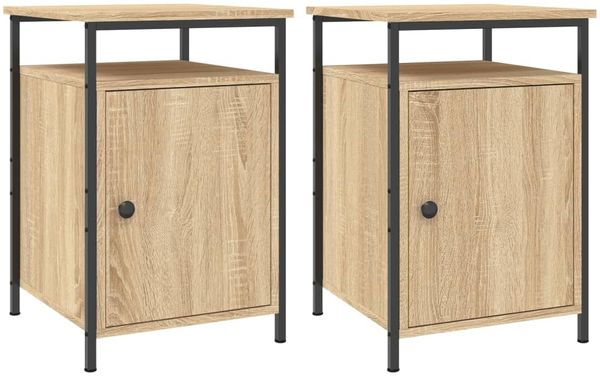 2er-Set Nachttische, Beistelltische Schlafzimmer Sonoma-Eiche 40x42x60 cm Holzwerkstoff