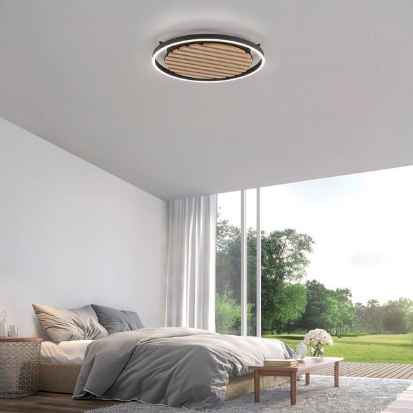 OTTO home Deckenleuchte Brockett - Akustikpaneele, Abschaltautomatik, CCT - über Fernbedienung, Dimmer, Dimmfunktion, Ein-/Ausschalter, Farbsteuerung, Fernbedienung, Infrarot inkl, Leuchtdauer einstellbar, Memory, nach Trennung vom Netz, Memoryfunktion...