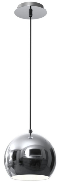 Licht-Erlebnisse Pendelleuchte COOL, ohne Leuchtmittel, Hängelampe Kugel Schirm Chrom E27 Metall Hängeleuchte