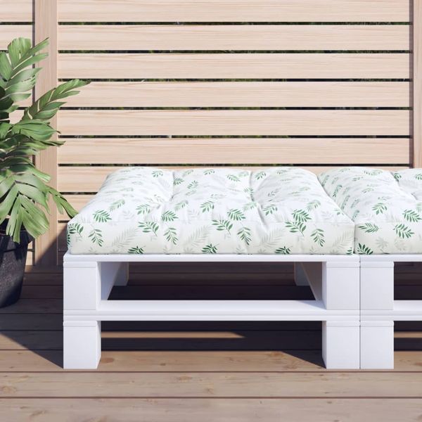 vidaXL Palettenkissen Blattmuster 80x80x12 cm Stoff 360509