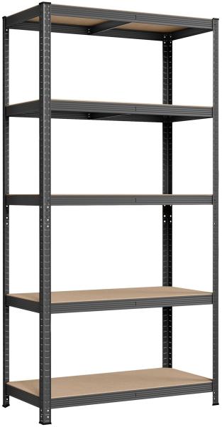 Songmics Standregal,Schwerlastregal, Kellerregal, Bücherregal, Lagerregal, 5 Ablagen, Küchenregal, Regal,verstellbare Ablagen, Industriestil,200x100x50cm,Grau,GLR050G01