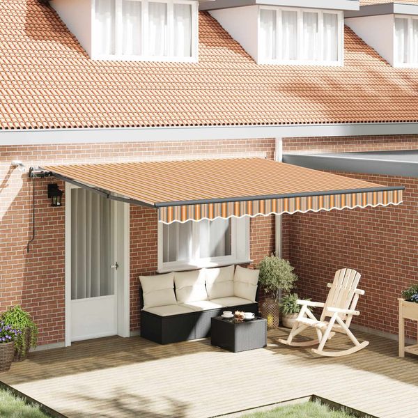 vidaXL Ausziehbare Markise Mehrfarbig 400 x 300 cm Polyester 3330582