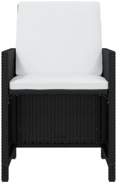 vidaXL 7-tlg. Garten-Essgruppe mit Kissen Poly Rattan Schwarz 3095530 Bild 2