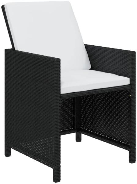 vidaXL 7-tlg. Garten-Essgruppe mit Kissen Poly Rattan Schwarz 3095530 Bild 6