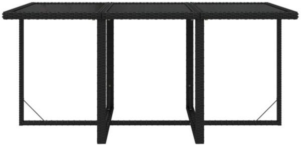 vidaXL 7-tlg. Garten-Essgruppe mit Kissen Poly Rattan Schwarz 3095530 Bild 9