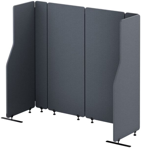 Akustik-Trennwand mit Schalldämmung SADIE - 145x280x1,8cm Anthrazit | Stellwand Büro Raumteiler Office-Akustikwand Sichtschutz freistehend