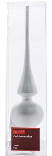 TrendLine Christbaumspitze 26 cm Glas Weiß Baumspitze Weihnachtsbaumspitze