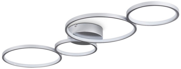 hofstein Deckenleuchte »Caces« dimmbare runde Deckenlampe aus Metall in Silber, 3000 Kelvin, mit Ø30cm und 20cm, mit Lichtschalter dimmbar, 1xLED 37 Watt Bild 1