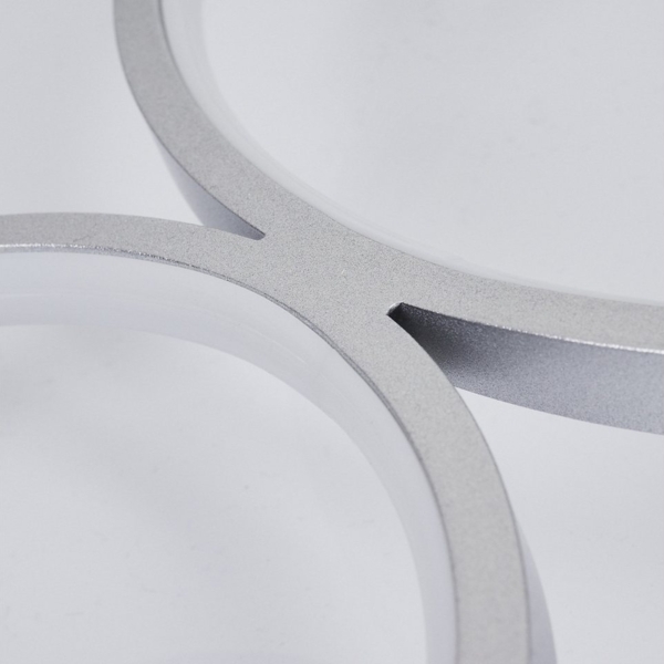 hofstein Deckenleuchte »Caces« dimmbare runde Deckenlampe aus Metall in Silber, 3000 Kelvin, mit Ø30cm und 20cm, mit Lichtschalter dimmbar, 1xLED 37 Watt Bild 3