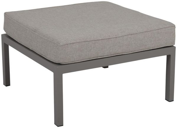 Gartenhocker Weldon mit Kissen, Beige, 70 x 70 x 43 cm