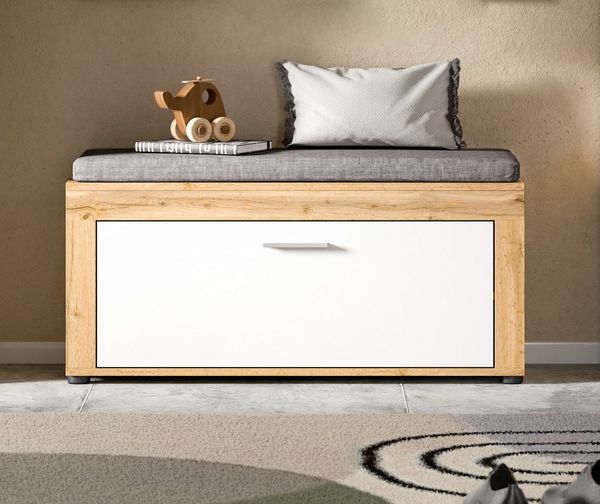 Home affaire Sitzbank AOSTA, TOPSELLER!, Breite 100cm, inkl. Sitzkissen, 1 Klappe, 2 Fächer (2-St, in verschiedenen Farbausführungen erhältlich, individuell kombinierbar), Garderobenbank, Flurbank, Bank, Dielenbank, Schuhbank, Garderobe
