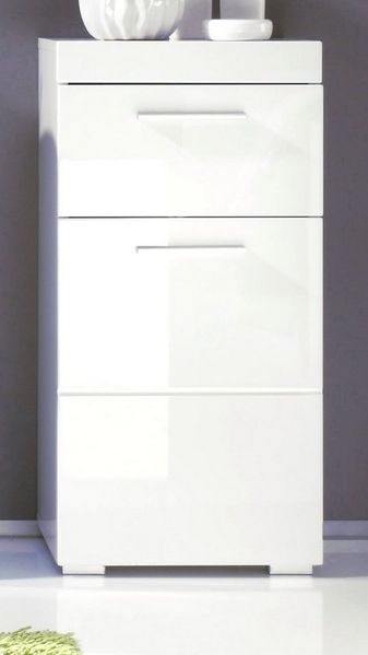 trendteam Unterschrank Amanda (Badschrank in weiß Hochglanz, 37 x 79 cm) mit Schublade
