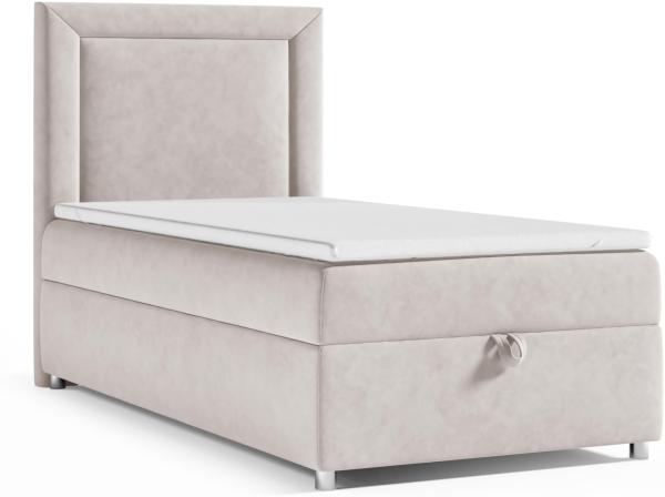 Best for Home Boxspringbett K3 SINGLE mit Bettkasten (Creme 90x200)